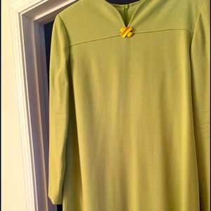 Lined lime green dress with zippered back.